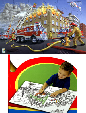 Puzzle - Rescue Firefighters Double Sided Floor Puzzle