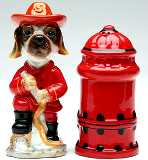 Salt & Pepper Shakers - Fire Dog and Hydrant