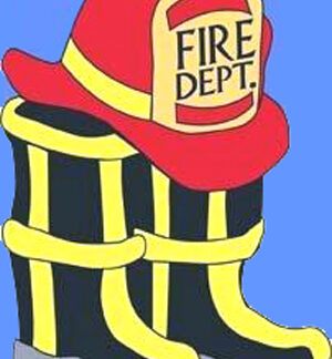 Flag, Garden Size - Fire Dept.Helmet and Boots