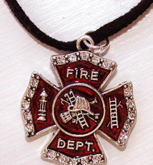 Necklace - Leatherette Cord with Maltese Cross