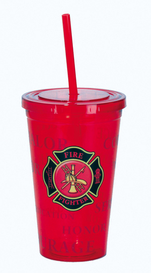 Travel Tumbler - Firefighter Maltese Cross Cold Drink Cup
