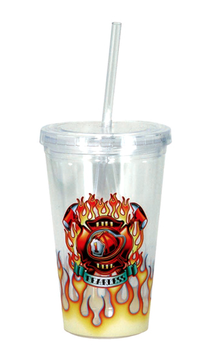 Travel Tumbler - Fearless Firefighter for Cold Drinks