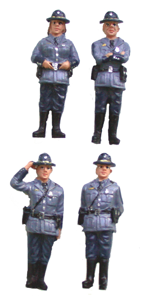 4 1/43 figurines set 281 police and poacher vroom 