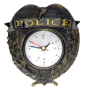 Clock - Police Shield - Blue Hats of Bravery