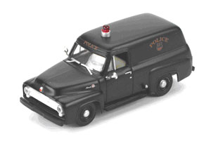 Ford-100 1955 Police Panel Truck. HO Scale