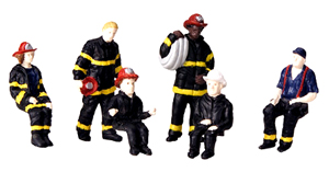 Model Figurine Set - Fire House Employees. 0 Scale