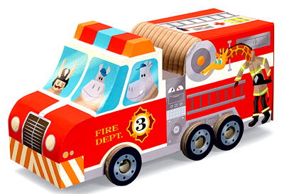 Puzzle - Fire Truck Puzzle 'N Play Double Fun Set.