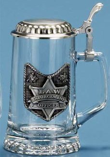 Beer Stein - Glass Law Enforcement Stein