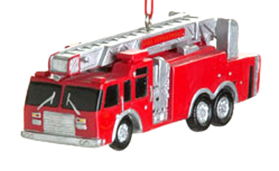 Ornament - Fire - Ladder Truck Ready for Action
