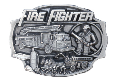 Belt Buckle -  Firefighter Pewter