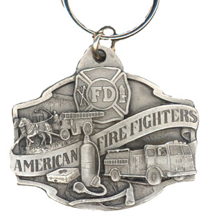 Key Chain - American Firefighter Pewter