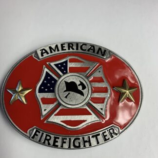 Belt Buckle - American Firefighter Red Enamel