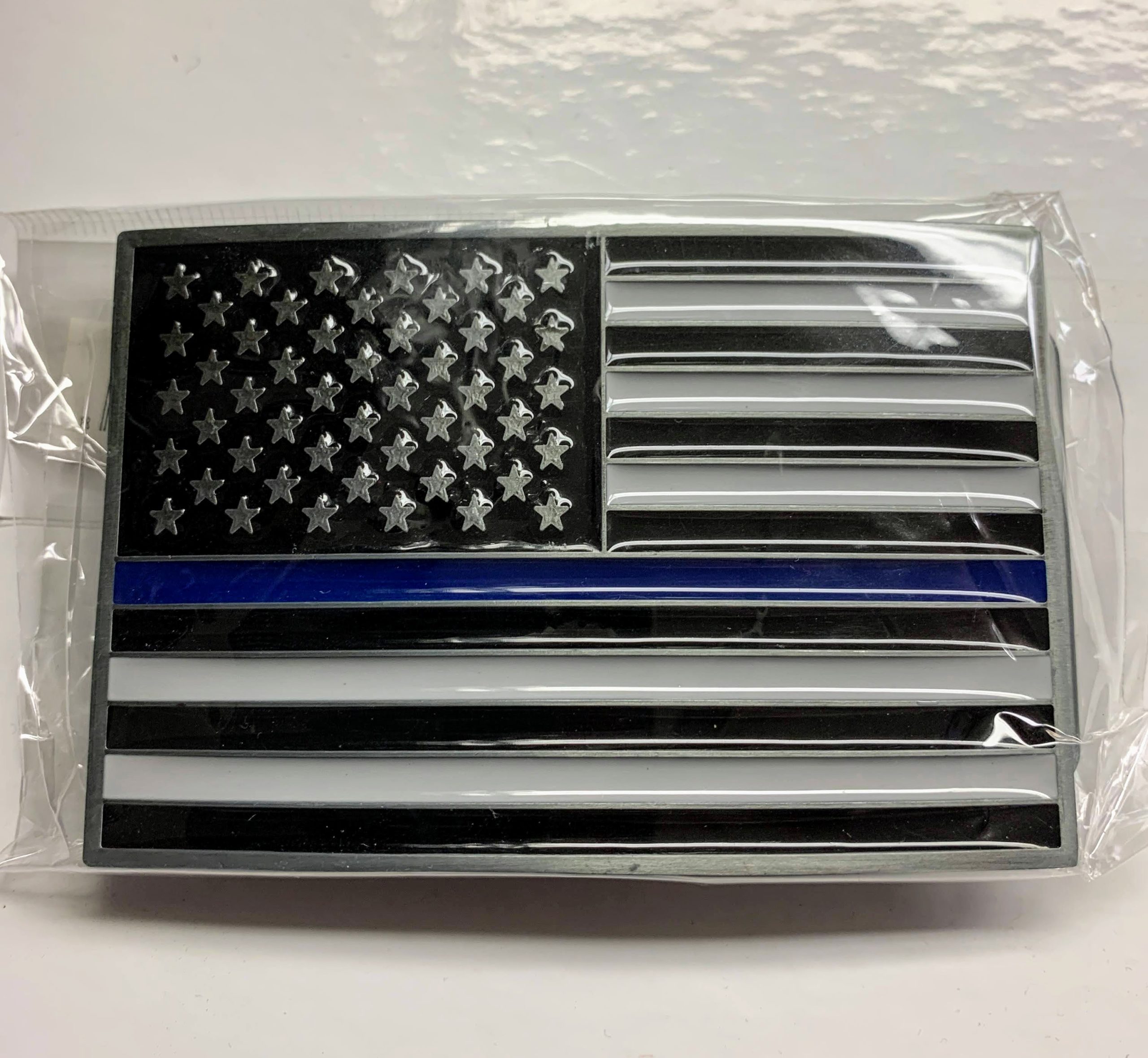 Support Police Cops Thin Blue Line Lives Matter Cotton Web Belt & Buckle Rothco 
