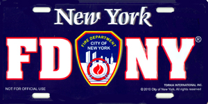 License Plate - FDNY, navy
