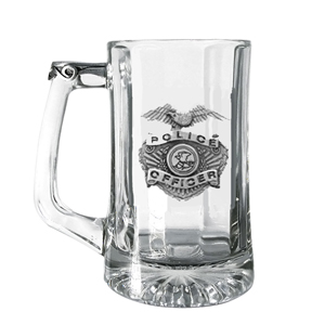 Beer Tankard - Police Officer with Pewter Thumbprint
