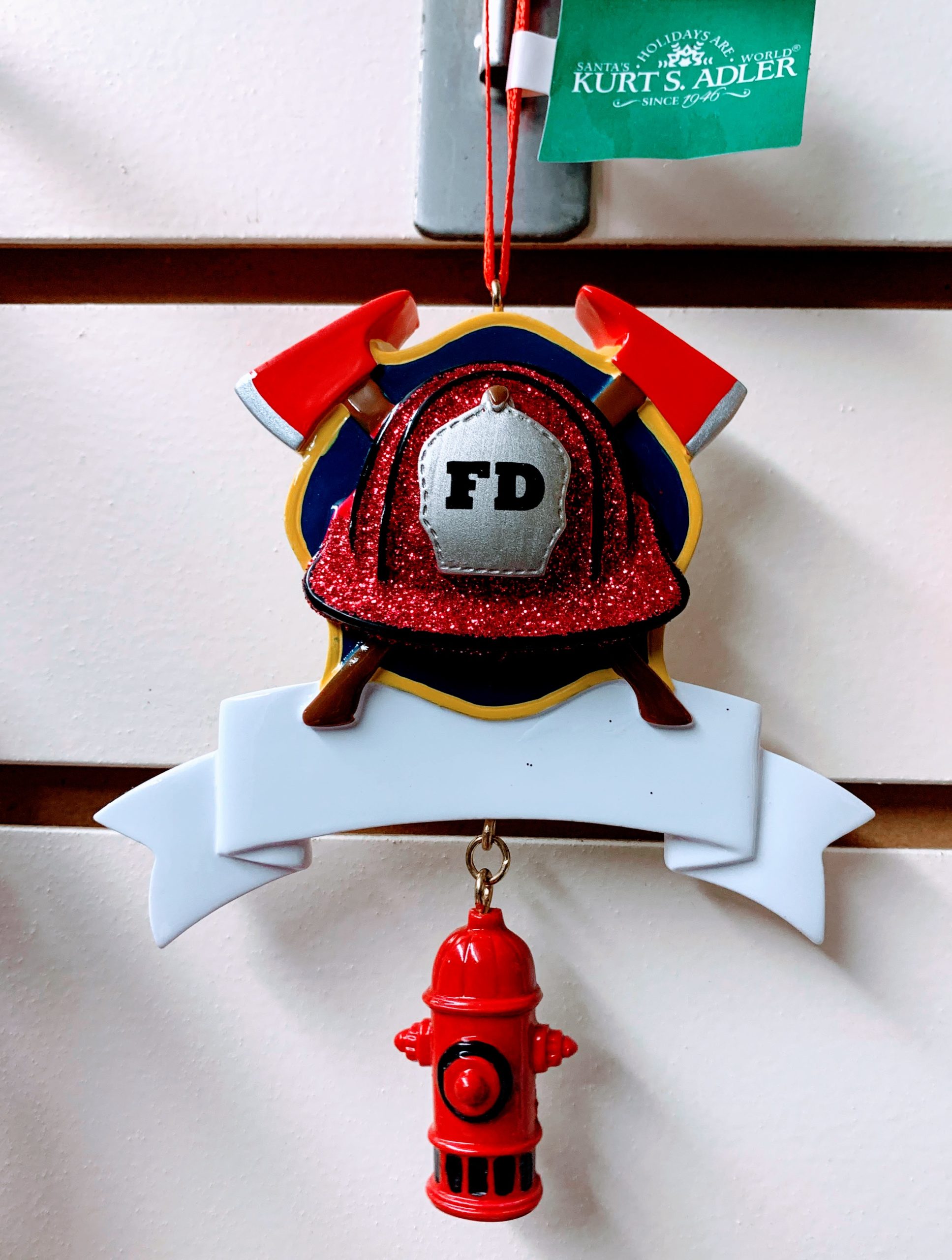 Ornament - Fire - Helmet, Ax, Hydrant, Personalize