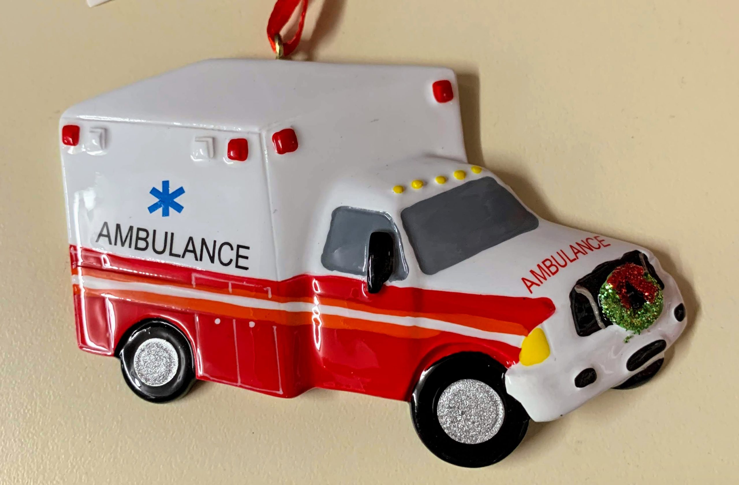 Ornament - Red and White Ambulance