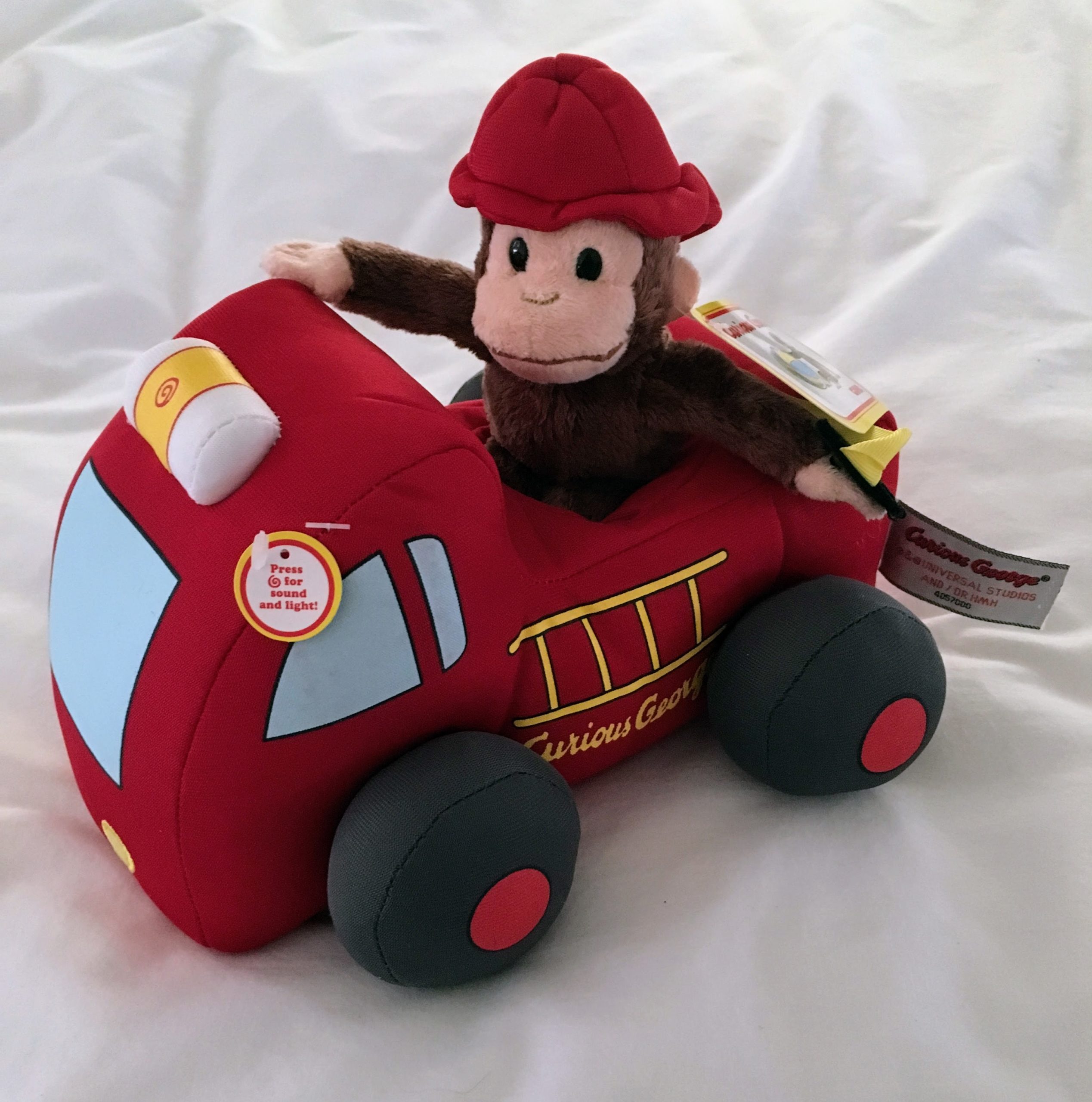 Curious George Plush Firefighter w/Truck