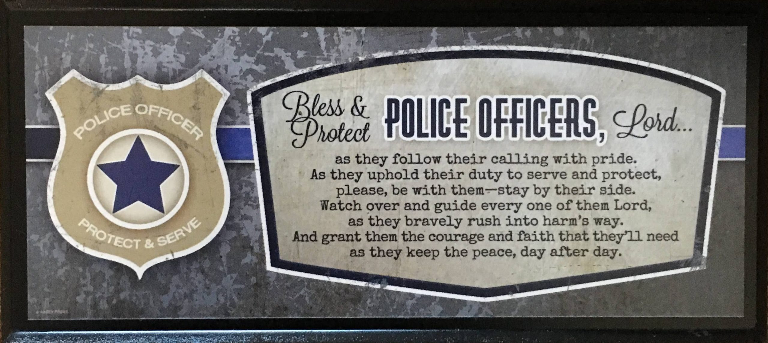 Bless and Protect Police Plaque