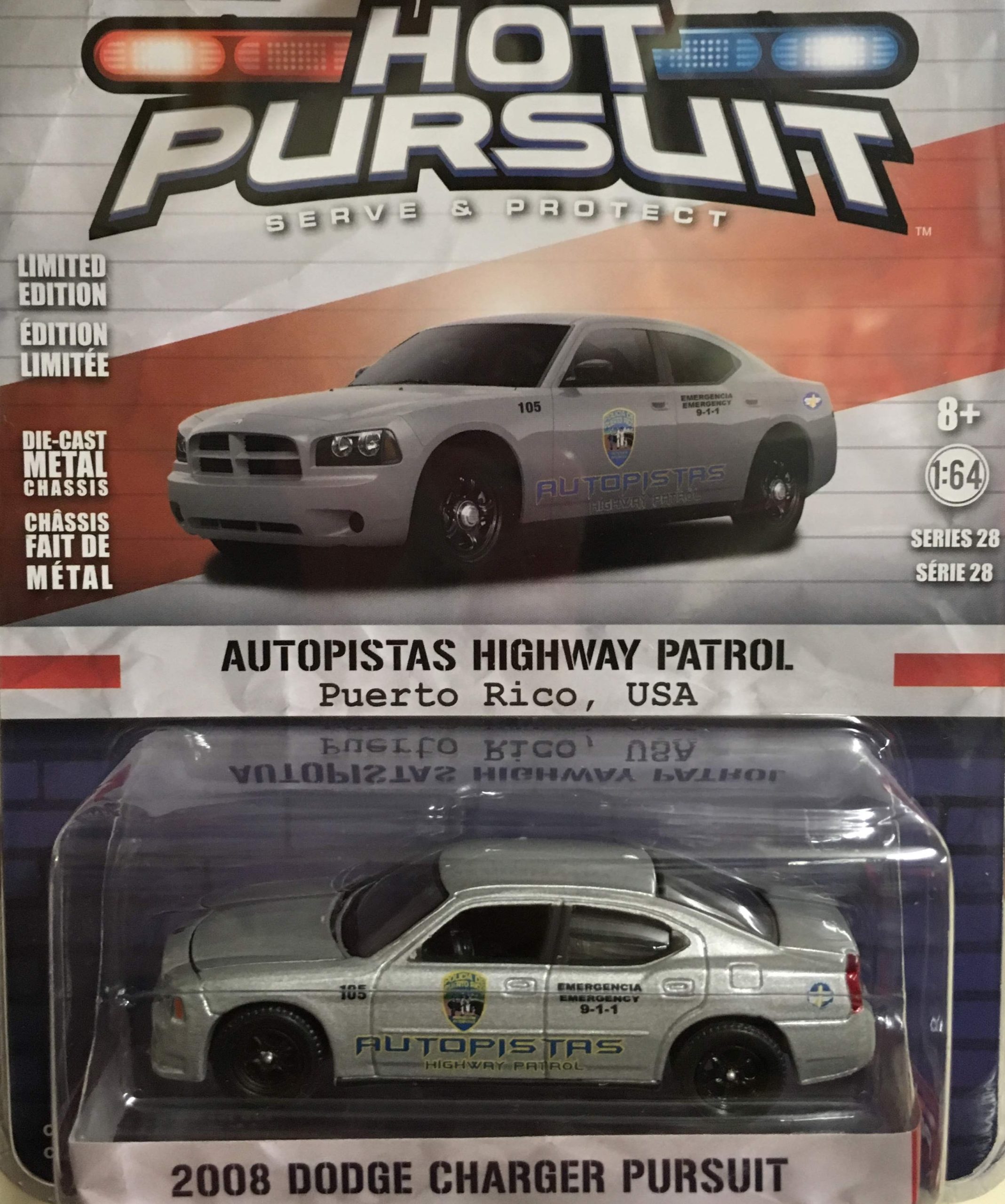 Dodge Charger Pursuit, 2008 Autopistas HWP 1:64 scale
