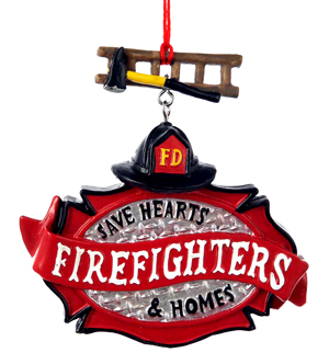 Ornament - Fire - Firefighters Save Hearts & Homes