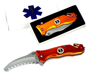 Pocket Knife - EMT Orange/Bronze