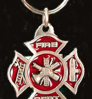 Key Chain - Firefighter Enamaled Maltese Cross