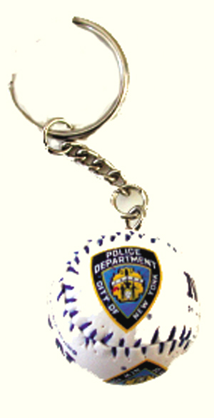 Key Chain - NYPD Baseball white