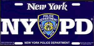 License Plate - NYPD, navy