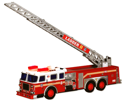 FDNY  Ladder Truck with Sound and Lights. 1:36th Scal