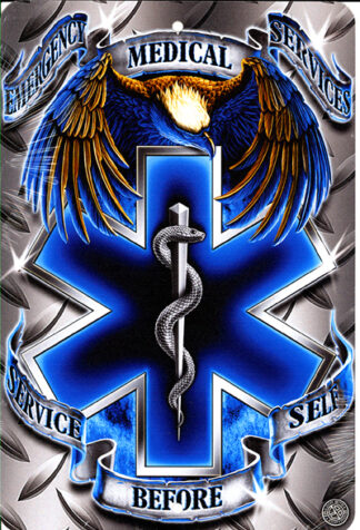 Sign, Metal - EMS Eagle Staff of Life