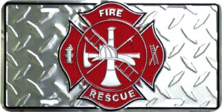 License Plate - Diamond Cut Firefighter