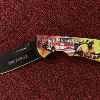 Pocket Knife - Firefighter Fighting the Flames