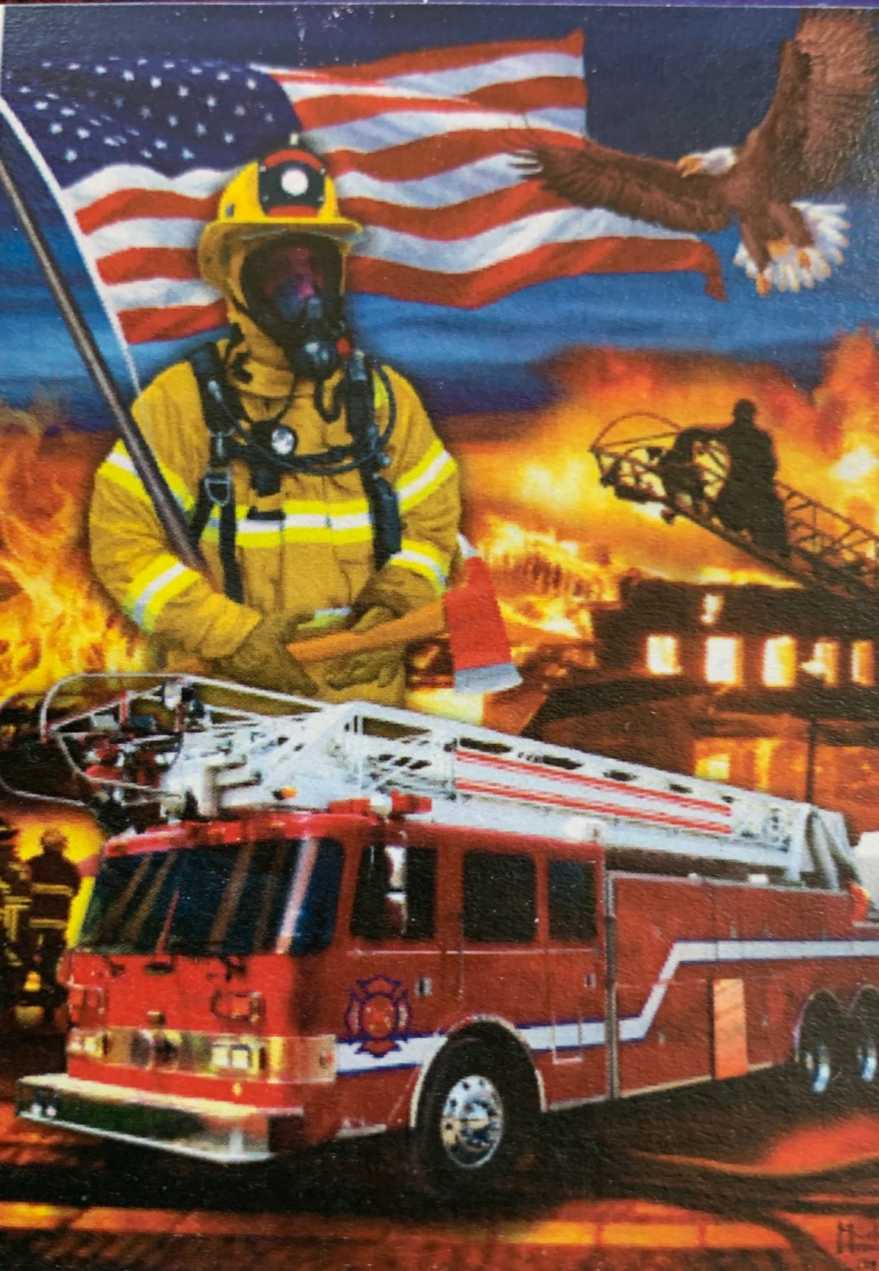 Flag - Firefighter w/Engine