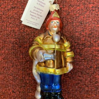 Ornament - Large Traditional Firefighter, Glass