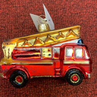 Ornament - Large Ladder Truck, Glass