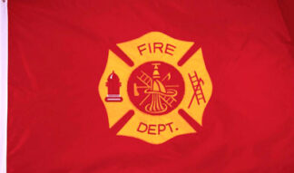 Flag - Two Sided - Fire Department, Red, Medium