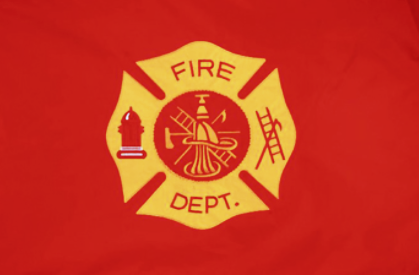 Flag - Two Sided - Fire Department, Red, Large
