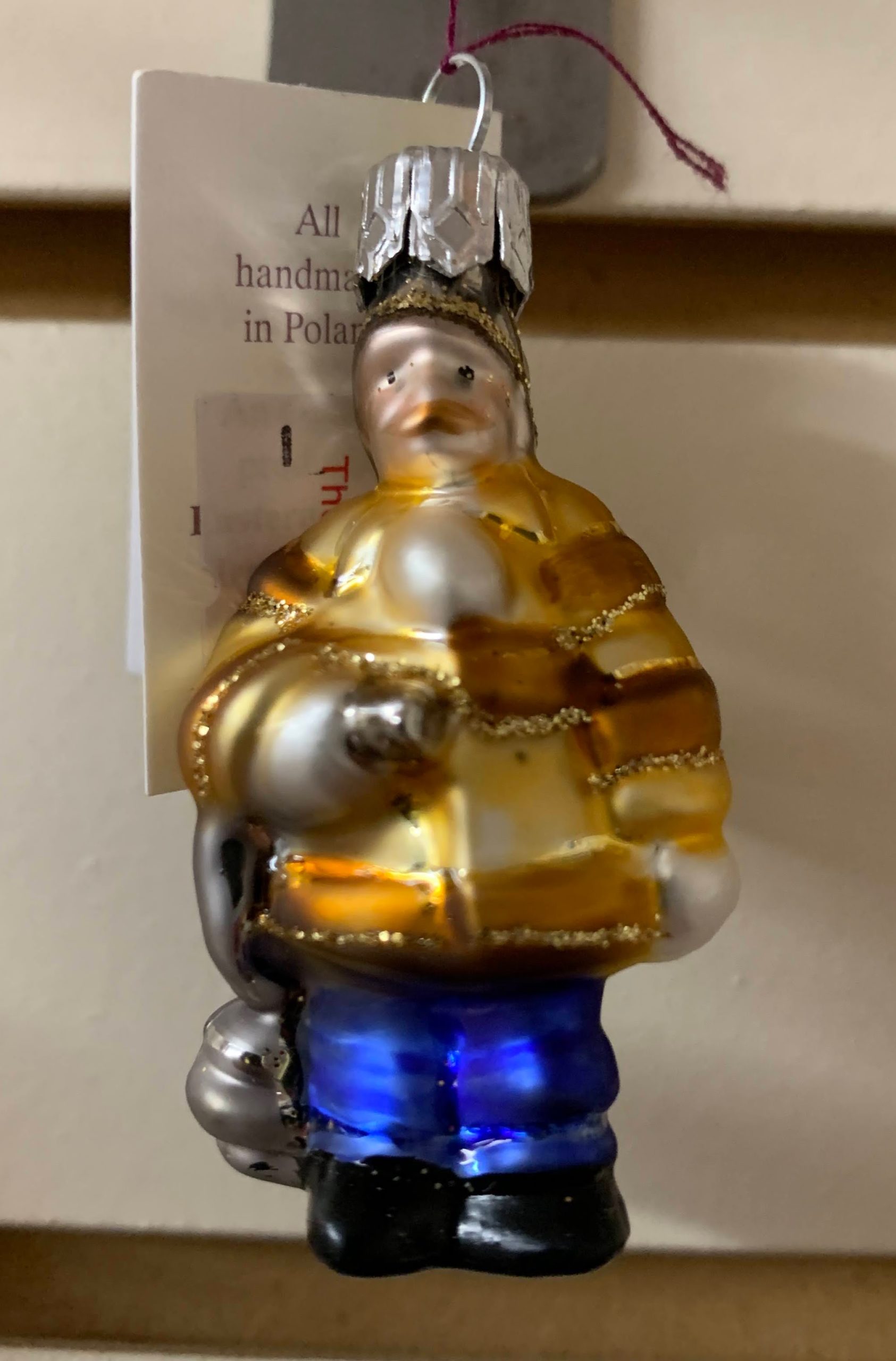 Ornament - Small Traditional Firefighter, Glass