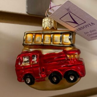 Ornament - Small Ladder Truck, Glass