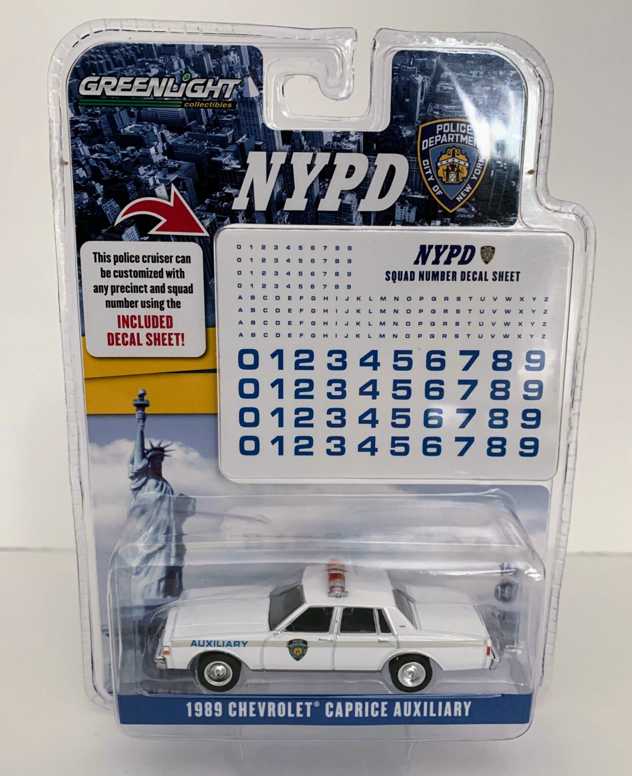 Chevrolet 1989 Caprice NYPD Auxiliary with Squad Number Decals