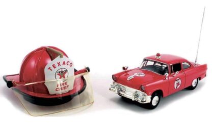 Ford 1956 Sedan Texaco Fire Chief Car and Helmet Set