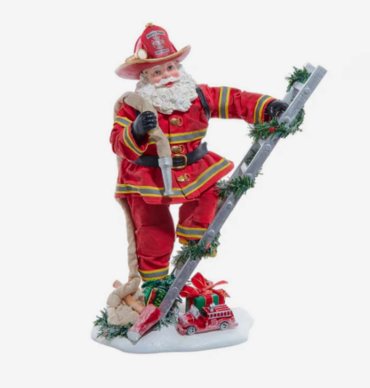 Fabriche Firefighter Santa on Ladder