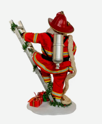 Fabriche Firefighter Santa on Ladder - Image 3