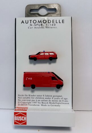 Fire Department Station Wagon and Step Van, Set of Two