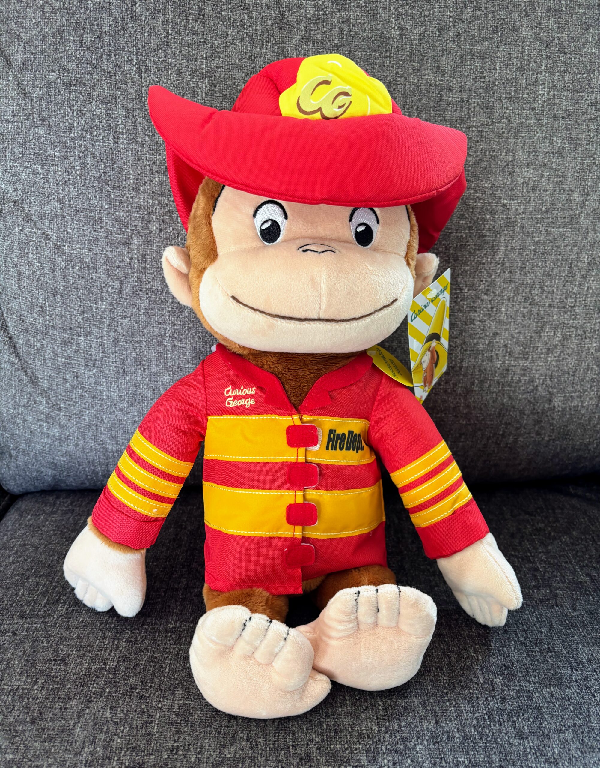 Curious George Firefighter "Learn to Dress" Plush Toy